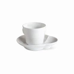 Royal Copenhagen Elements Weiß Espressotasse Mit Untertasse 0,10ltr. 2597056