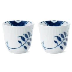 Royal Copenhagen Mega Blau Gerippt Thermobecher 0,26ltr. 2erSet