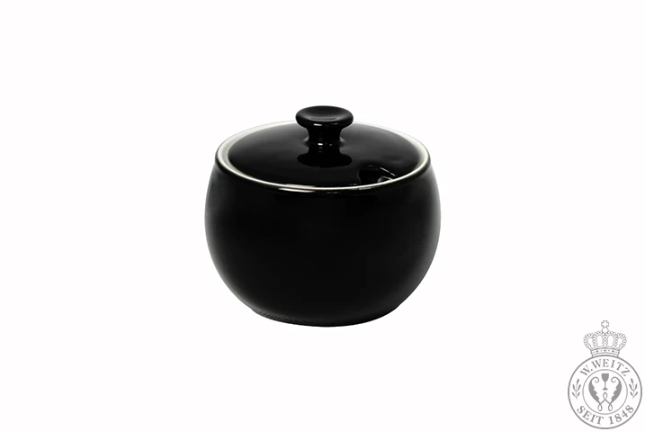 Dibbern Solid Color Schwarz Zuckerdose