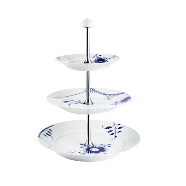 Royal Copenhagen Mega Blau Gerippt Etagere 3tlg. 2381438