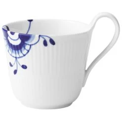 Royal Copenhagen Mega Blau Gerippt Becher 0,33ltr. Hoher Henkel