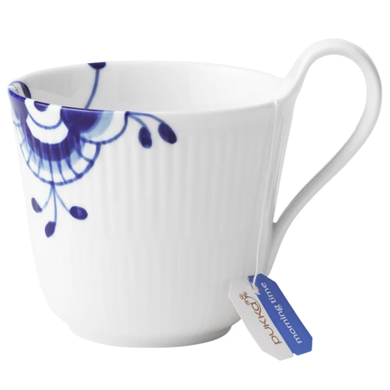 Royal Copenhagen Mega Blau Gerippt Becher 0,33ltr. Hoher Henkel – Bild 3