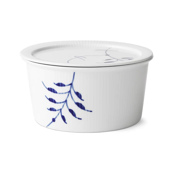 Royal Copenhagen Mega Blau Gerippt Ofenform Mit Deckel 1,00ltr. Rund Mittel – Bild 2