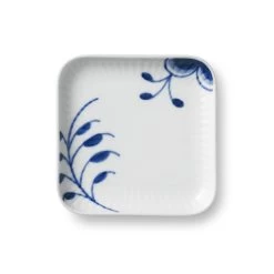 Royal Copenhagen Mega Blau Gerippt Platte Quadratisch 9x9cm