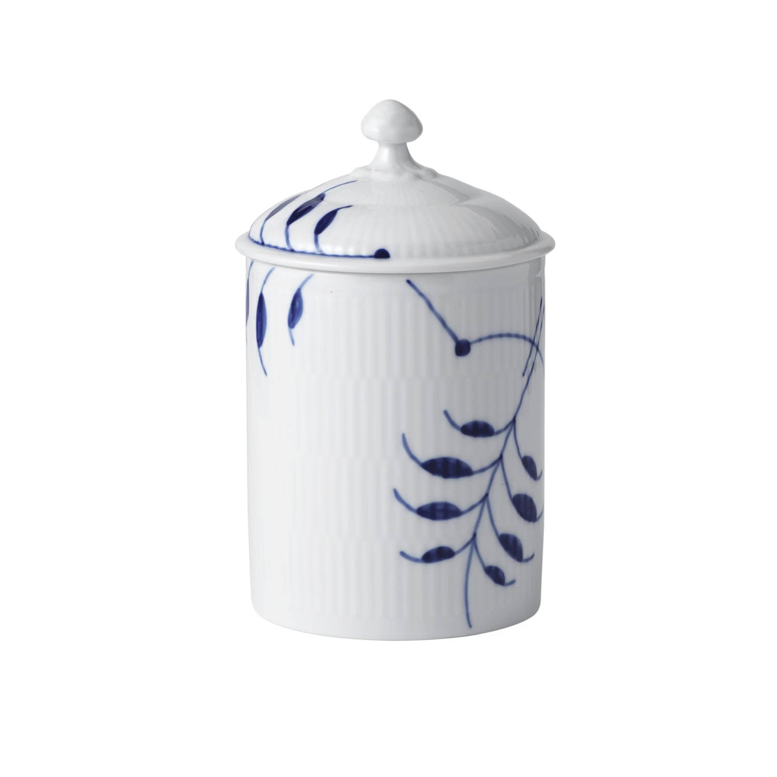 Royal Copenhagen Mega Blau Gerippt Dose Mit Deckel 16cm – Bild 2