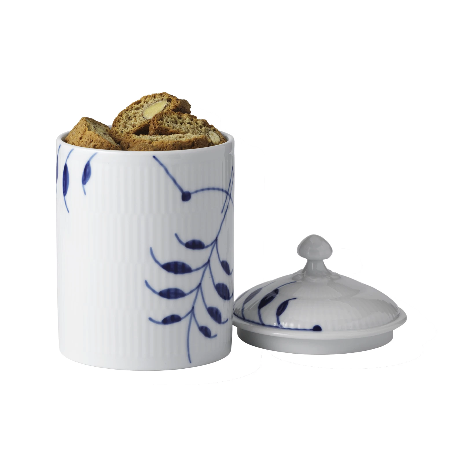 Royal Copenhagen Mega Blau Gerippt Dose Mit Deckel 16cm – Bild 3