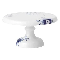 Royal Copenhagen Mega Blau Gerippt Platte Auf Fuß 23cm