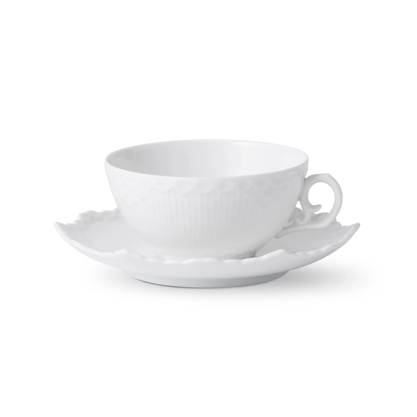 Royal Copenhagen Weiße Vollspitze Teetasse Mit Untertasse 0,22 Ltr. 1132080